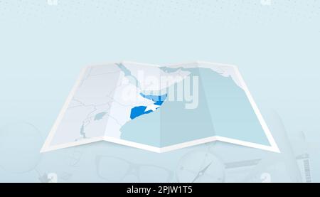 Mappa della Somalia con la bandiera della Somalia nel contorno della mappa su uno sfondo astratto viaggio. Illustrazione del viaggio. Illustrazione Vettoriale