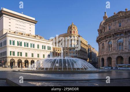 Scorcio della vecchia Genova, Piazza Raffaele de Ferrari, Ligury, Italia, Europa Foto Stock