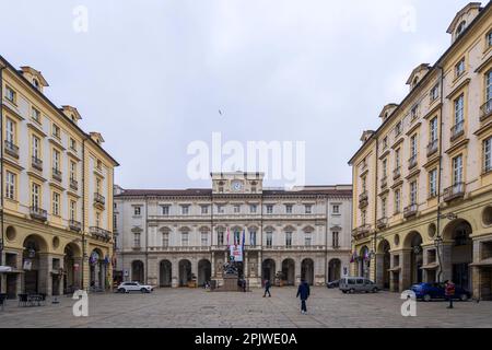 Piazza Palazzo di Città, Torino, Piemonte, Italia, Europa Foto Stock
