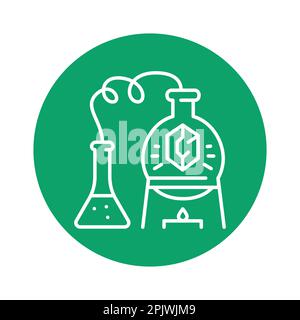 Icona della linea di colore alchimia. Elemento vettoriale isolato. Pittogramma per pagina web, app mobile, promo Illustrazione Vettoriale