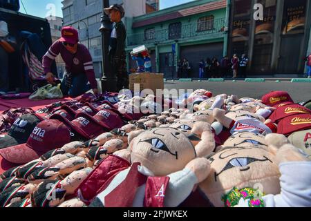 Non esclusivo: 03 aprile 2023 Toluca , Messico : Delfina Gómez Álvarez candidato per il governatore dello Stato del Messico per la coalizione 'Juntos Hacemos Foto Stock