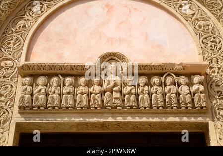 La basilica di Santa Caterina d'Alessandria, uno dei più famosi monumenti gotici della Puglia, è un edificio nel centro storico di Galatina, Apu Foto Stock