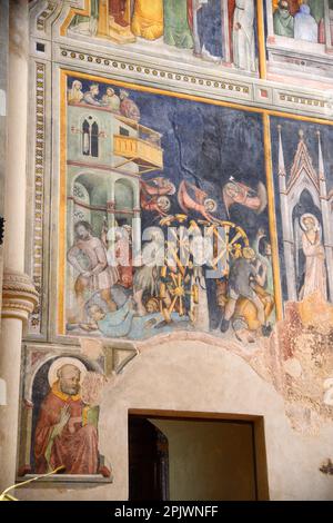 La basilica di Santa Caterina d'Alessandria, uno dei più famosi monumenti gotici della Puglia, è un edificio nel centro storico di Galatina, AP Foto Stock