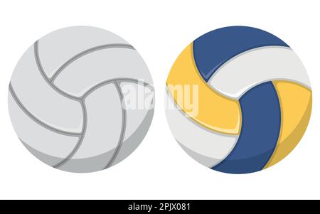 Set di icone piatte palline da pallavolo. Illustrazione vettoriale. EPS 10. Illustrazione Vettoriale