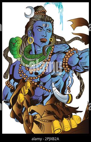 Lord Shiva Vector Illustration Illustrazione Vettoriale