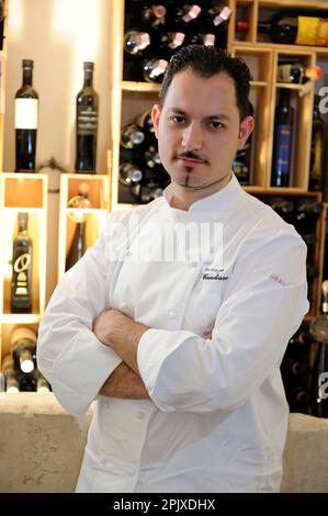 Il ristorante Locanda Don Serafino a Ragusa Ibla, guidato da Vincenzo Candiano, chef del ristorante stellato. Via Avvocato Giovanni Ottaviano, 13, Rag Foto Stock