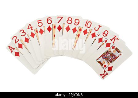 Set di carte da gioco di Suits Diamonds, isolato Foto Stock
