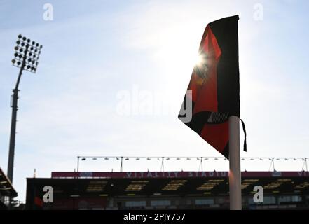 4th aprile 2023; Vitality Stadium, Boscombe, Dorset, Inghilterra: Premier League Football, AFC Bournemouth contro Brighton e Hove Albion; angolo piatto al Vitality Stadium nel sole Foto Stock