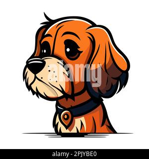 Design logo testa di cane. Faccia colorata astratta del cane. Faccia Smart Dog. Illustrazione vettoriale Illustrazione Vettoriale