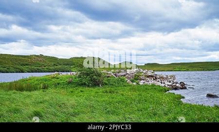 Dun Grianan broch, Isola di Skye Foto Stock