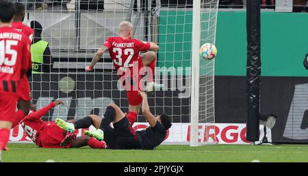 Francoforte, Germania. 04th Apr, 2023. Firo : 4th aprile 2023, calcio, Coppa DFB, Stagione 2022/2023, quarti di finale, Eintracht Francoforte - Union Berlin MAX, Francoforte, libera credito: dpa/Alamy Live News Foto Stock