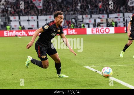 Deutschland ,Frankfurt am Main, Deutsche Bank Park - 4 Apr 2023 - Fussball, DFB Pokal - Eintracht Frankfurt vs Union Berlin Image: Jamie Leweling (Union Berlin, #40) in azione. Foto Stock