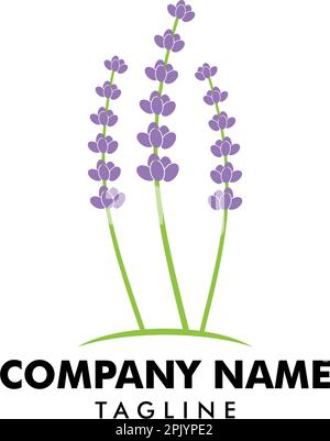Lavanda modello disegno vettoriale logo Illustrazione Vettoriale