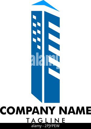 Lettera i con logo Building for Construction Company Illustrazione Vettoriale
