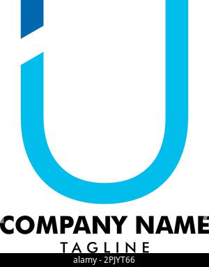 Modello di logo IU lettera iniziale Illustrazione Vettoriale