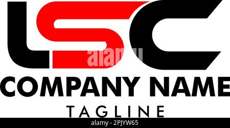 Lettera iniziale modello di logo LSC Illustrazione Vettoriale