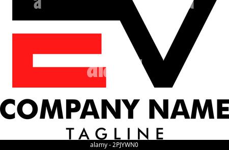Lettera iniziale modello di logo EV Illustrazione Vettoriale