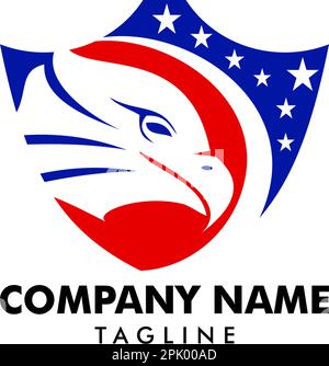 Modello con logo Eagle Shield Illustrazione Vettoriale