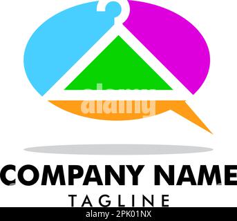 Modello di logo di conversazione di moda, revisione di moda vettore di disegni di logo Illustrazione Vettoriale
