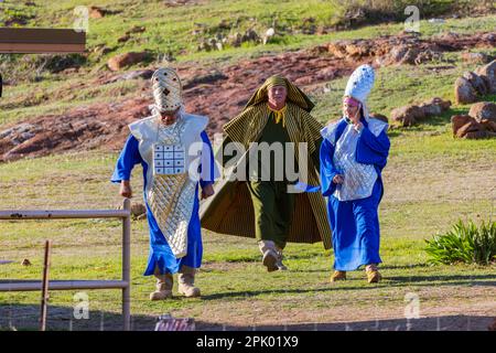 Oklahoma, Apr 1 2023 - persone che si preparano per il Pageant di pasqua al Wichita Mountains National Wildlife Refuge Foto Stock