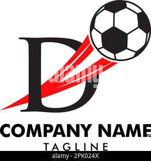 Logo lettera D, logo pallone da calcio Illustrazione Vettoriale