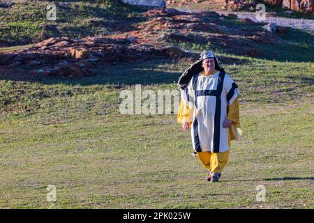 Oklahoma, Apr 1 2023 - persone che si preparano per il Pageant di pasqua al Wichita Mountains National Wildlife Refuge Foto Stock