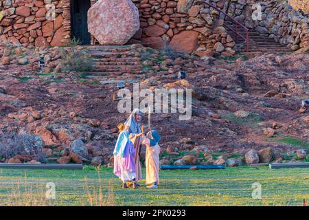 Oklahoma, Apr 1 2023 - persone che si preparano per il Pageant di pasqua al Wichita Mountains National Wildlife Refuge Foto Stock