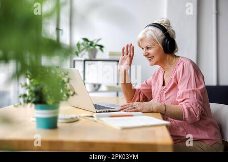 Ritratto di donna d'affari matura sorridente che lavora in un ufficio Foto Stock