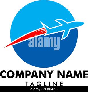 Vettore di disegno modello di logo di aeroplano Illustrazione Vettoriale