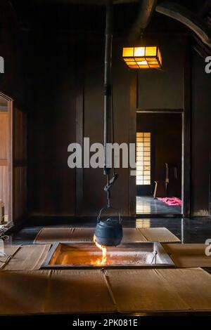 Interno di vecchia casa popolare, Jidayubori parco, vecchio giardino della casa di fattoria, Kitami, Setagaya Ku, Tokyo, Giappone, Asia orientale, Asia Foto Stock