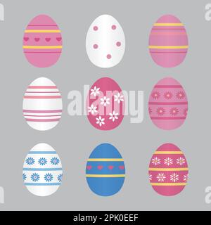 Uova di Pasqua impostate Illustrazione Vettoriale