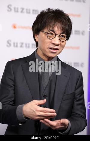 Makoto Shinkai 04/03/2023 The World Premiere of the English dopped Version of Suzume - Suzume no Tojimari tenutosi al David Geffen Theater Academy Museum of Motion Pictures di Los Angeles, CA Photo by Izumi Hasegawa/HollywoodNewsWire.net Credit: Hollywood News Wire Inc./Alamy Live News Foto Stock