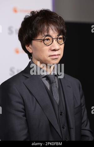 Makoto Shinkai 04/03/2023 The World Premiere of the English dopped Version of Suzume - Suzume no Tojimari tenutosi al David Geffen Theater Academy Museum of Motion Pictures di Los Angeles, CA Photo by Izumi Hasegawa/HollywoodNewsWire.net Credit: Hollywood News Wire Inc./Alamy Live News Foto Stock