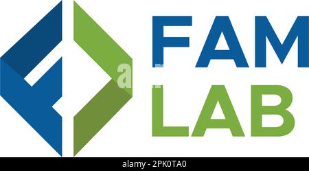 Design moderno del logo DEL LABORATORIO FAM di Abstract Illustrazione Vettoriale