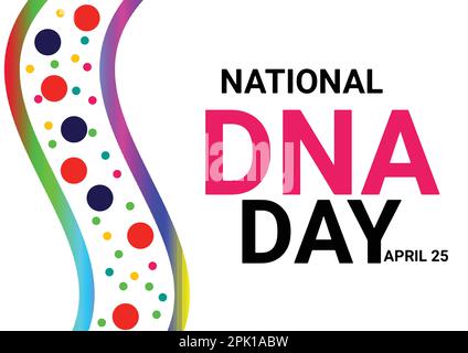Giornata nazionale del DNA. Illustrazione vettoriale di un banner per la Giornata Mondiale del DNA. Illustrazione Vettoriale