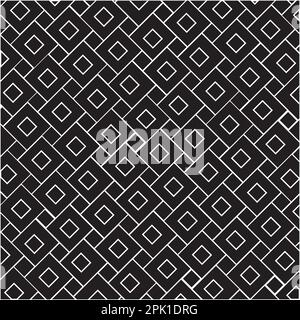 sfondo quadrato con motivi geometrici in bianco e nero Illustrazione Vettoriale