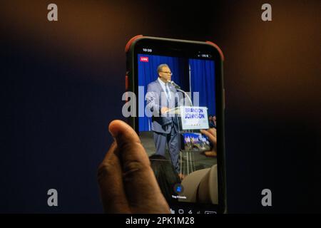 Partito notturno per le elezioni del sindaco di Chicago, Brandon Johnson Foto Stock