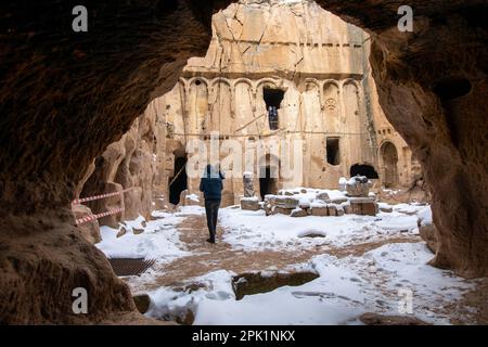 Gumusler Monastery view nella provincia di Nigde in Turchia Foto Stock