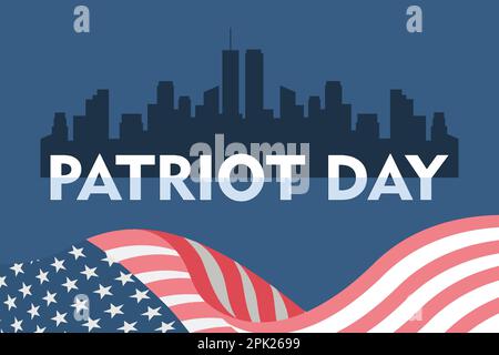 Patriot Day background con New York City Silhouette, moderna illustrazione vettoriale sfondo Illustrazione Vettoriale