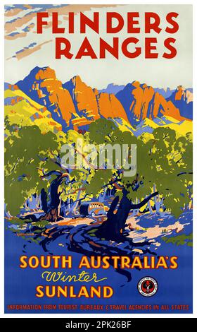 Gamme di raccoglitori. sunland invernale dell'Australia Meridionale di John Charles Goodchild (1898-1980). Poster pubblicato nel 1935. Foto Stock