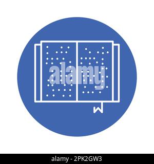 Icona della linea di colore Braille cieca del libro. Disabilità. Elemento vettoriale isolato. Pittogramma per pagina web, app mobile, promo Illustrazione Vettoriale