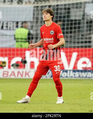 Francoforte, Germania. 04th Apr, 2023. 4th aprile 2023, Deutsche Bank Park, Francoforte, GER, DFB-Pokal, Eintracht Frankfurt vs 1.Union Berlin, nella foto Paxten Aaronson (Francoforte) Credit: dpa/Alamy Live News Foto Stock