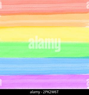 Strisce colore arcobaleno di LBGT, acquerello di strisce colorate, rosso, arancione, giallo, verde, blu e viola. Foto Stock