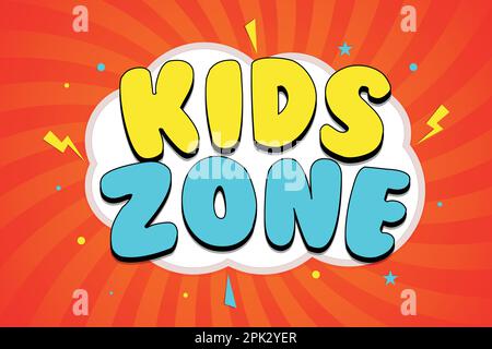 Banner in stile cartoon per bambini Illustrazione Vettoriale