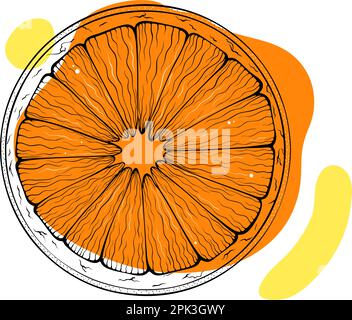 Cerchio arancione contorno macchie astratte Illustrazione Vettoriale