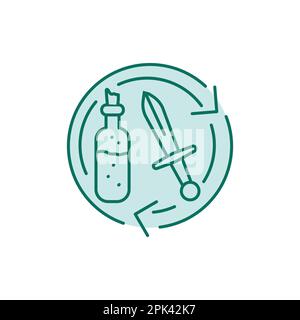 Elementi nft gioco scambio colore icona linea. Cripto digitale art Pittogramma per la pagina Web. Illustrazione Vettoriale