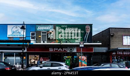 L'ufficio della circoscrizione di Aengus o Snodaigh, Sinn Fein TD per Dublino centro-sud su Ballyfermot Road, Dublino, Irlanda. Foto Stock