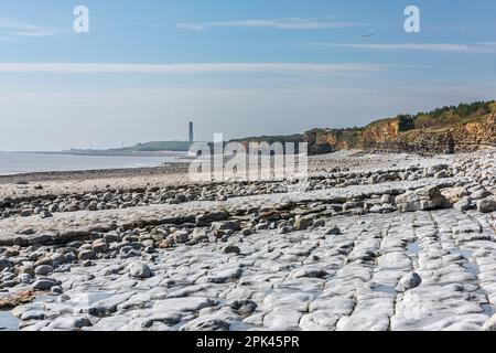 Rhoose Point nella vale di Glamorgan Foto Stock