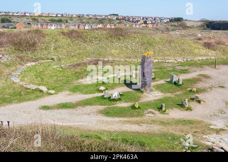 Rhoose Point nella vale di Glamorgan Foto Stock