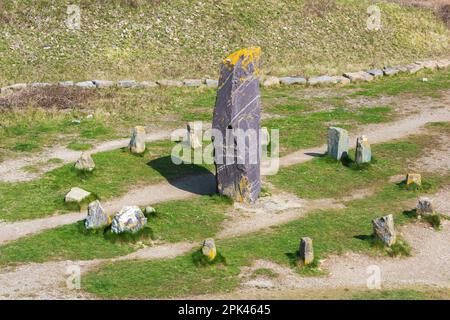 Rhoose Point nella vale di Glamorgan Foto Stock